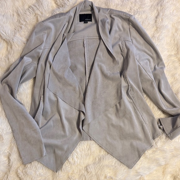 Edyson Tops - Edyson Draped Blazer in Light Gray